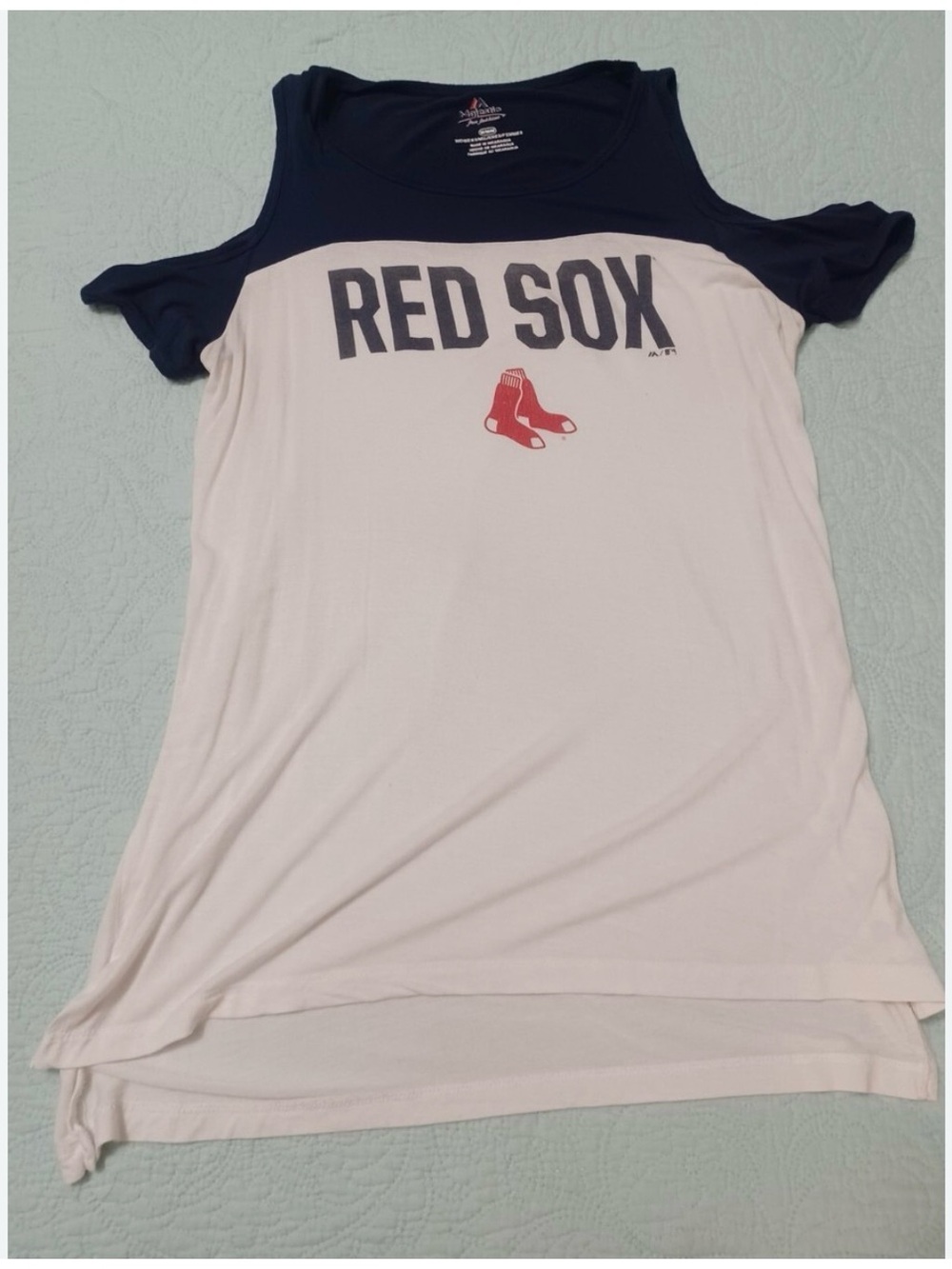 Majestic Navy Tee with Red Accent Logo